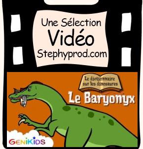 Vidéo Dessin animé sur les dinosaures, le Baryonyx pour les enfants et les bébés.