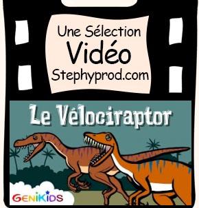 Vidéo Dessin animé sur les dinosaures, le Vélociraptor pour les enfants et les bébés.