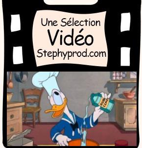 Vidéo Dessin animé Disney - Donald fait la cuisine pour les enfants et les bébés.