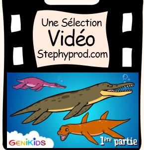 Vidéo Dessin animé éducatif dinosaures, Les Pliosaures pour les enfants et les bébés.