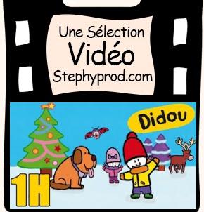Vidéo Dessin animé Noël Didou, Sapin de Noël, renne, igloo, luge pour les enfants et les bébés.