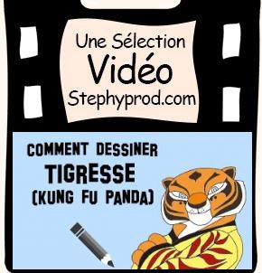 Vidéo Dessiner Tigresse du dessin animé Kung Fu Panda pour les enfants et les bébés.