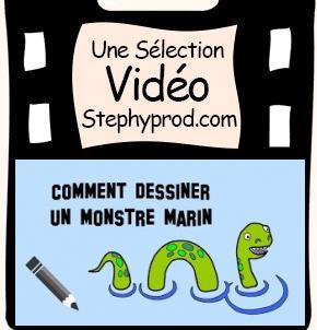 Vidéo Dessiner un monstre marin qui ne fait pas peur pour les enfants et les bébés.