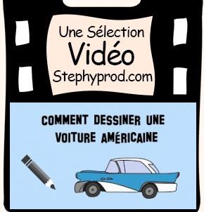 Vidéo Dessiner une voiture américaine, style Cadillac pour les enfants et les bébés.