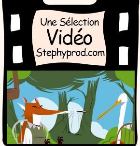 Vidéo Fable de La Fontaine Le Renard et la Cigogne pour les enfants et les bébés.