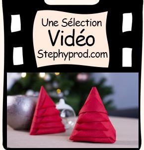 Vidéo Pliage de serviettes en sapin de Noël pour les fêtes pour les enfants et les bébés.