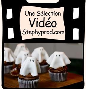 Vidéo Recette Halloween, Cupcakes fantômes au chocolat pour les enfants et les bébés.
