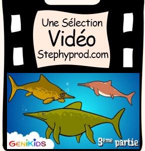 Vidéo Reptiles marins, Les Ichthyosaures, un dessin animé éducatif pour les enfants pour les enfants et les bébés.