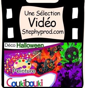 Vidéo Tuto  Halloween, cours de peinture sur feuilles pour les enfants et les bébés.