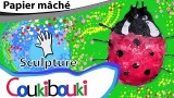 Coccinelle en papier mâché à fabriquer avec les enfants